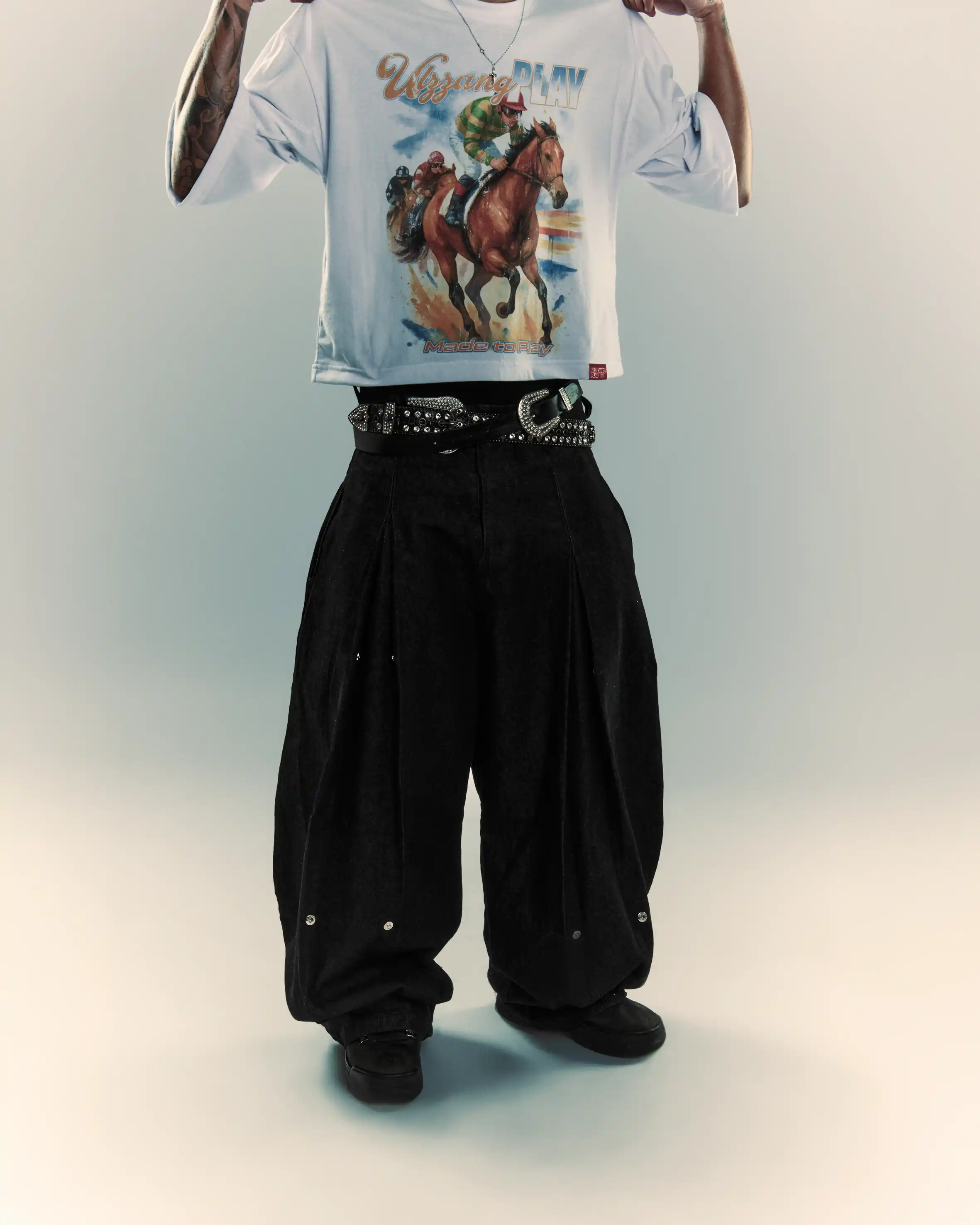 THE PLAY BOTTOMS WASHED BLACK JEANS