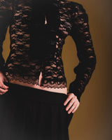 Yin Lace Top Manga Larga